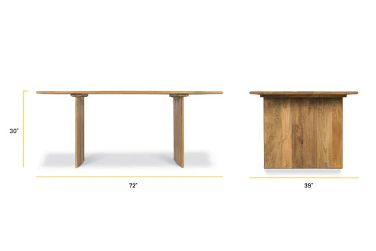 Frank Solid Wood 6 Seater Dining Table
