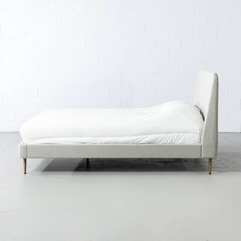 CLARA - Light Grey Fabric Bed