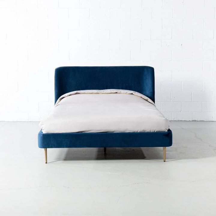 MEREDITH - Dark Blue Velvet Bed