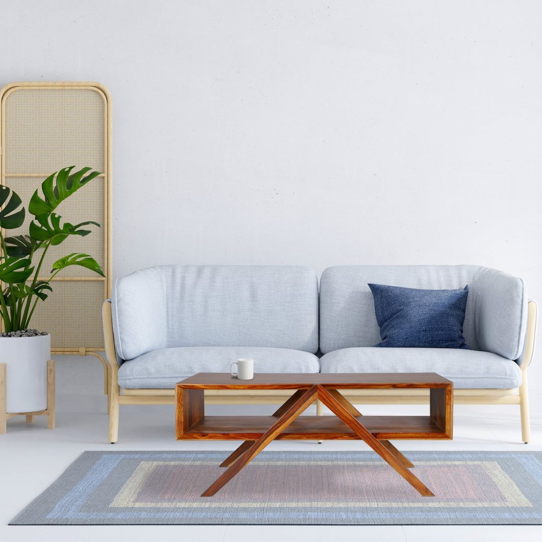 Sidney coffee table open storage sheesham wood