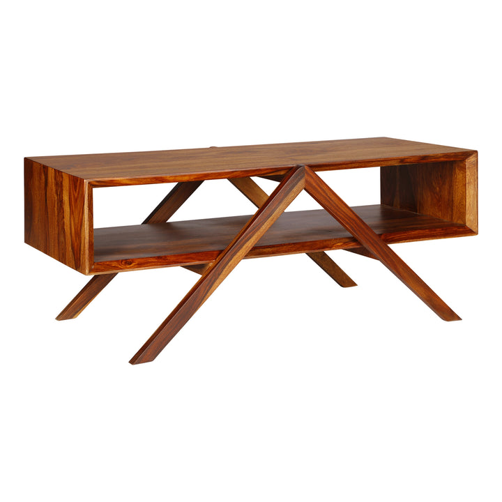 Sidney coffee table open storage sheesham wood