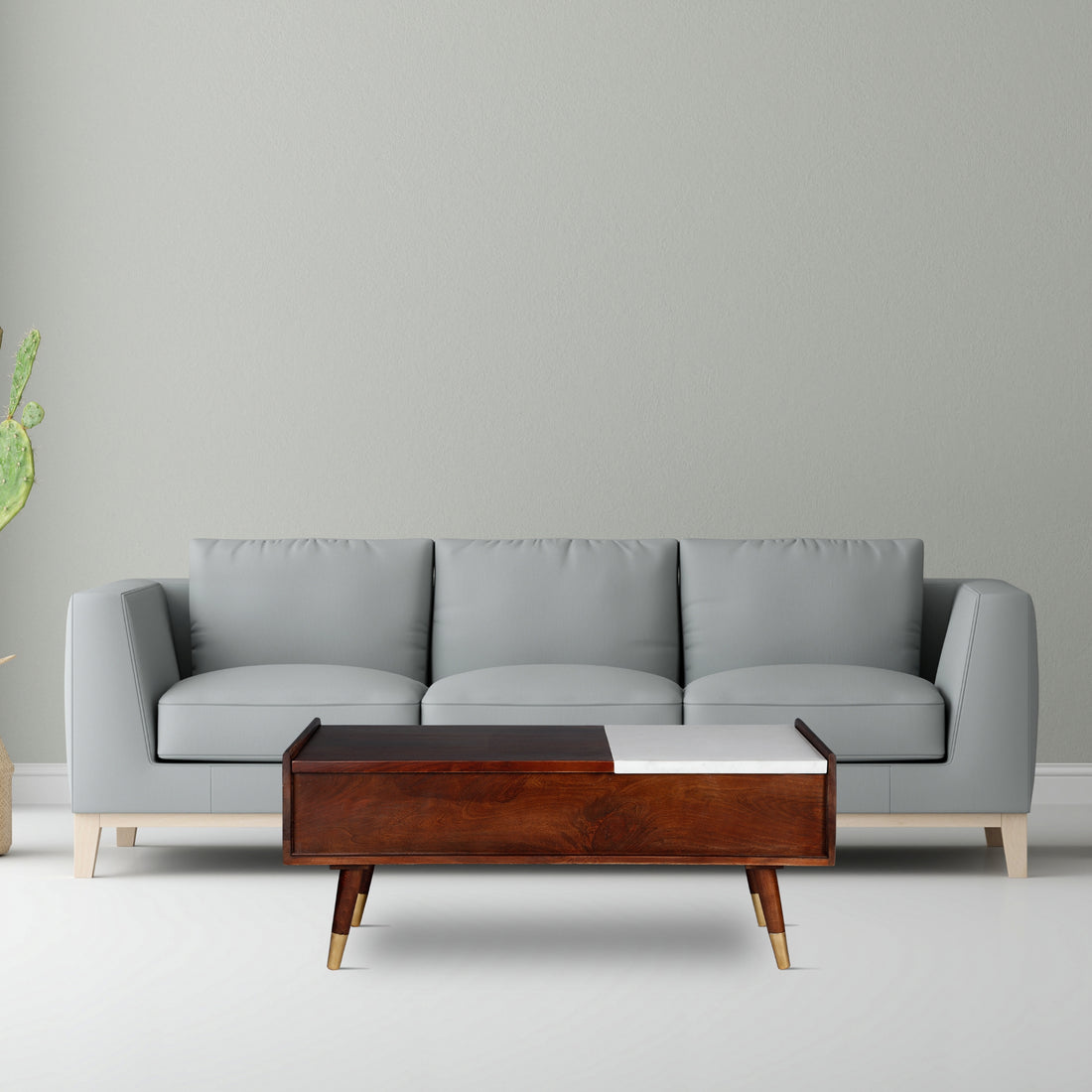 Ciwood lift top coffee table with marble slab