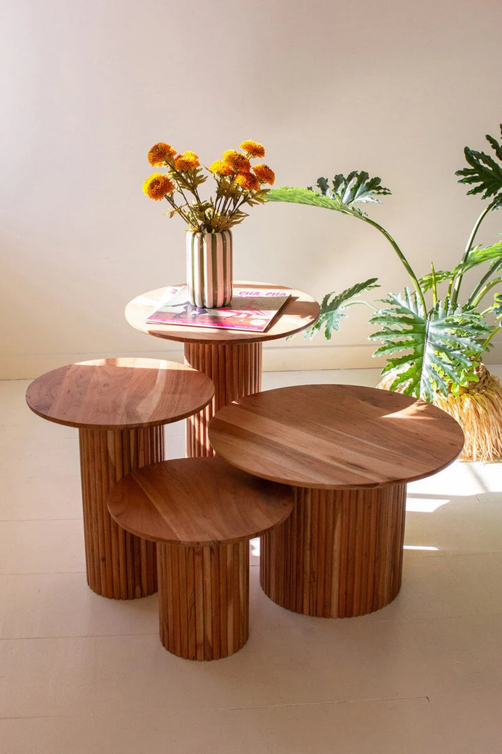 Elowen Round Coffee Table Set – Set of 4