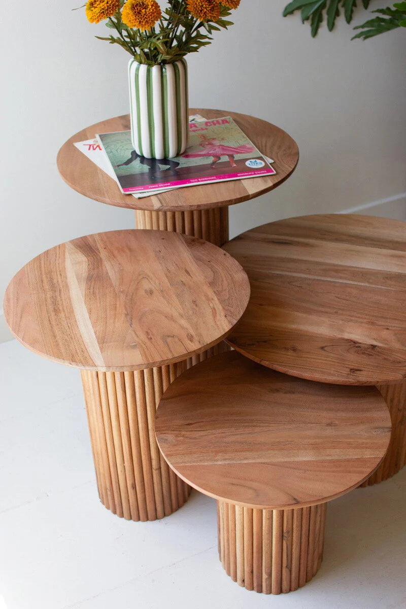 Elowen Round Coffee Table Set – Set of 4