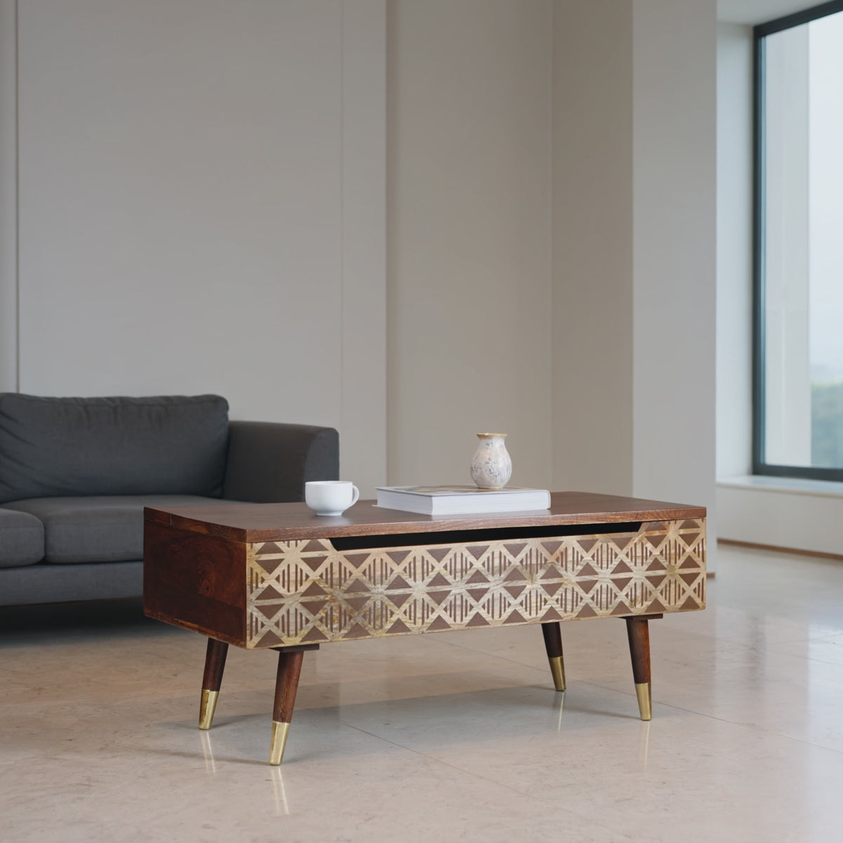 Lisbon Lift-Top Coffee Table with Screen Print — product video