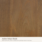Amber Solace finish swatch: close-up of the medium warm brown wood colour and grain