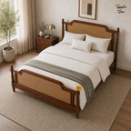 Heritage Cane Teak Bed, lifestyle elevated