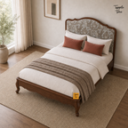 Paisley Curve Teak Bed, lifestyle elevated