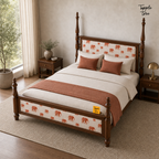 Elephant Motif Teak Poster Bed, lifestyle elevated