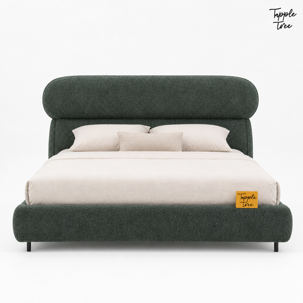 Forest Boucle Upholstered Storage Bed, white front