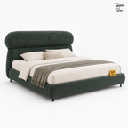 Forest Boucle Upholstered Storage Bed, white three quarter