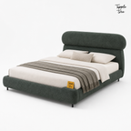Forest Boucle Upholstered Storage Bed, white opposite angle