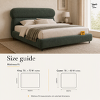 Forest Boucle Upholstered Storage Bed, size guide
