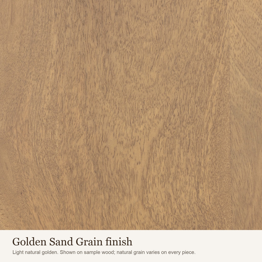 Golden Sand Grain finish swatch: close-up of the light natural golden wood colour and grain
