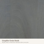 Graphite Grain finish swatch: close-up of the mid grey wood colour and grain