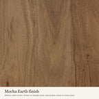 Mocha Earth finish swatch: close-up of the medium warm brown wood colour and grain