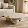 Beige Orb Marble Coffee Table — lifestyle hero