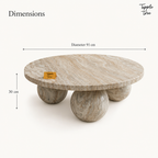 Beige Orb Marble Coffee Table — dimensions