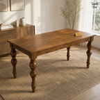 Heritage Turned-Leg Mango Dining Table — lifestyle elevated