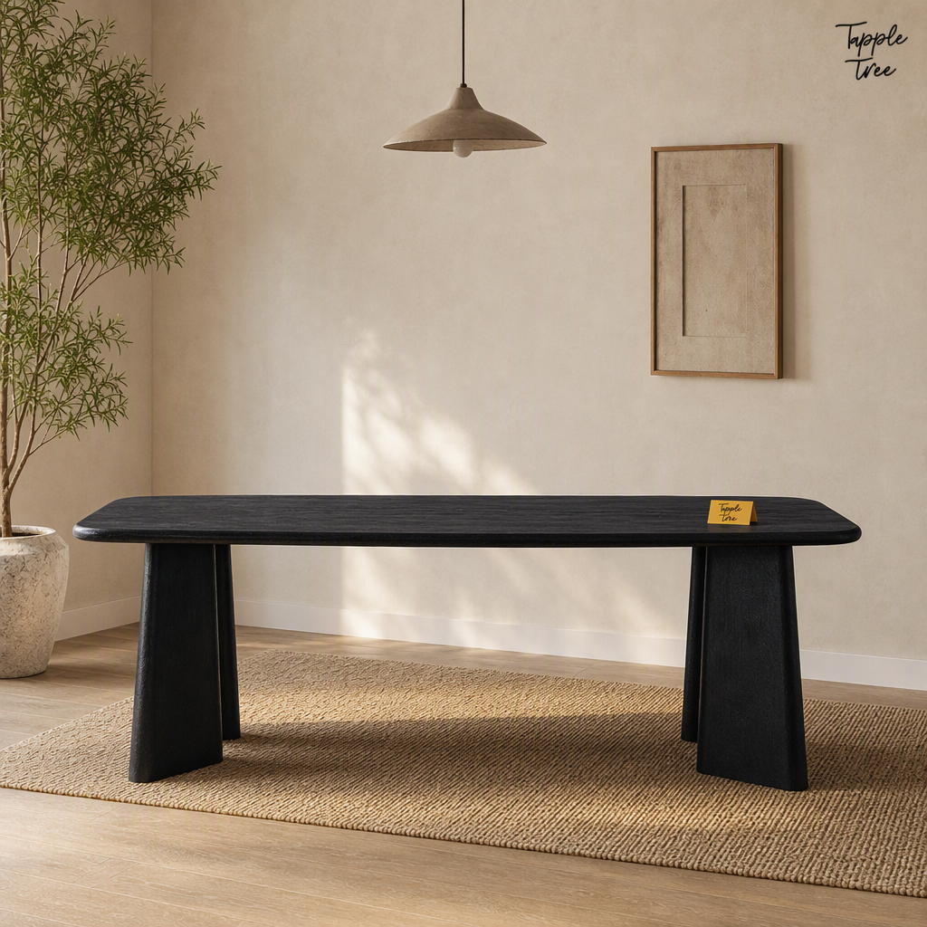 Noir Tapered Dining Table — lifestyle front