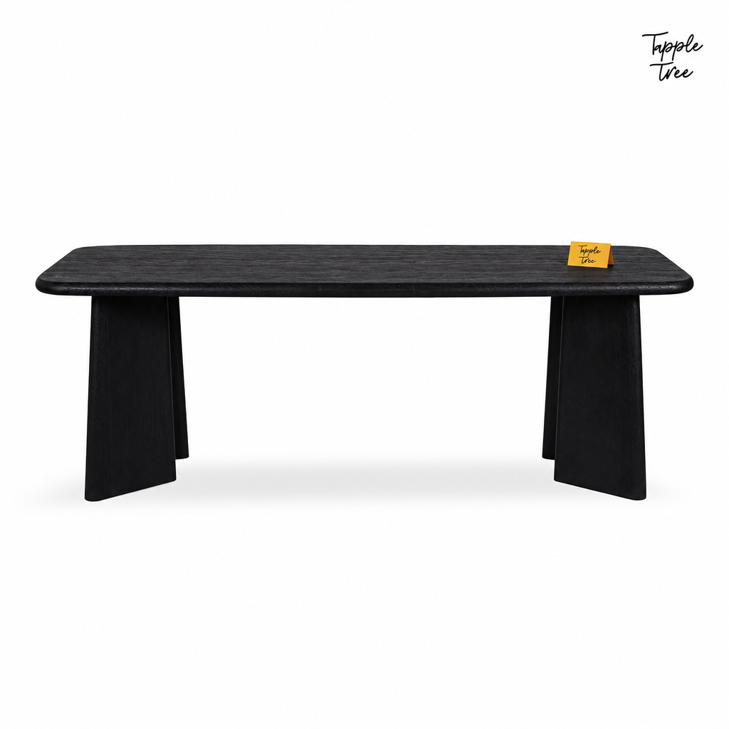 Noir Tapered Dining Table — white front