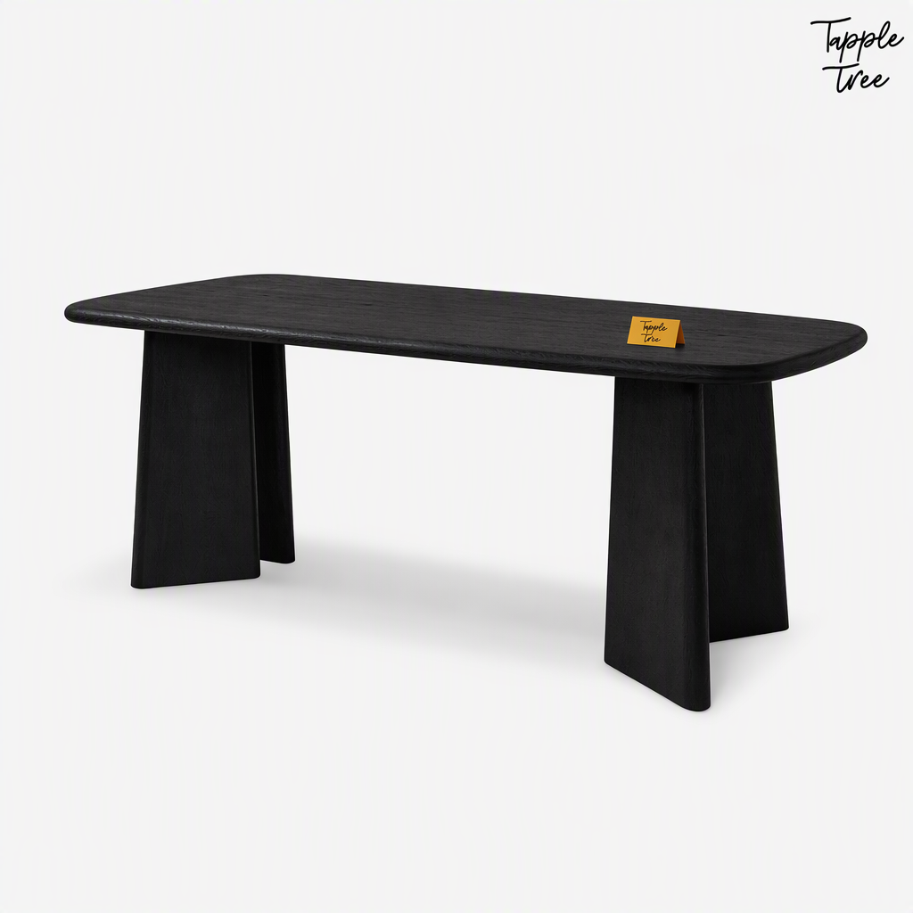 Noir Tapered Dining Table — white opposite angle