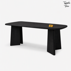 Noir Tapered Dining Table — white opposite angle