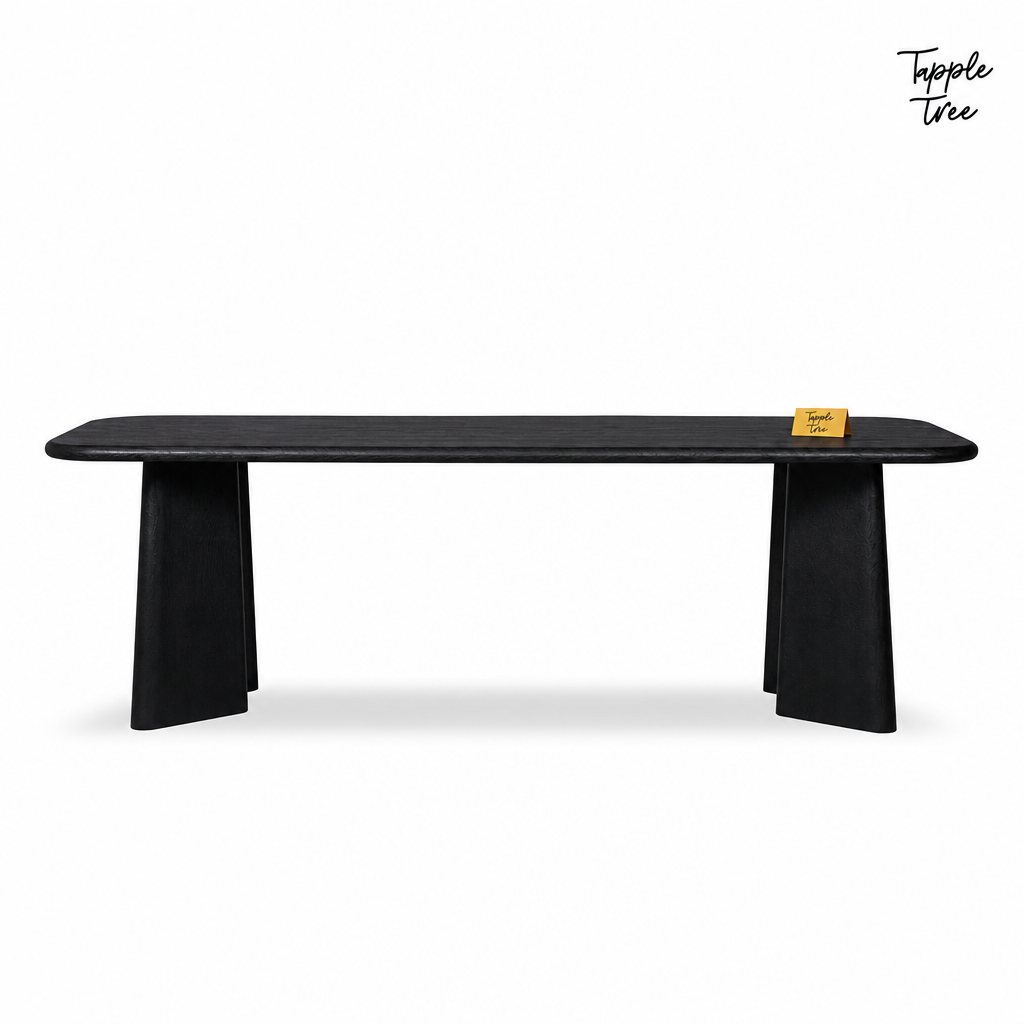 Noir Tapered Dining Table — white side profile