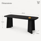 Noir Tapered Dining Table — dimensions