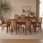 Rose Plaid Heritage Dining Set — lifestyle front