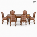 Rose Plaid Heritage Dining Set — white front