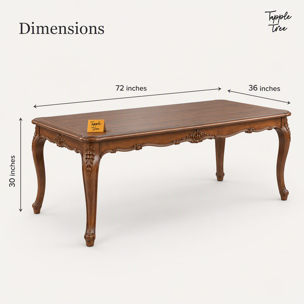 Rose Plaid Heritage Dining Set — dimensions