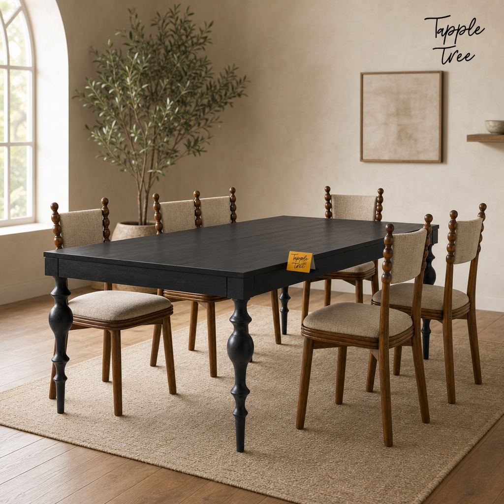 Spindle Two-Tone Dining Set — lifestyle hero