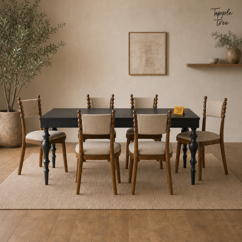 Spindle Two-Tone Dining Set — lifestyle front