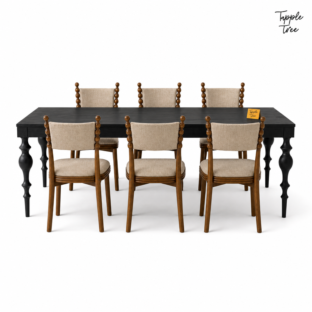 Spindle Two-Tone Dining Set — white front