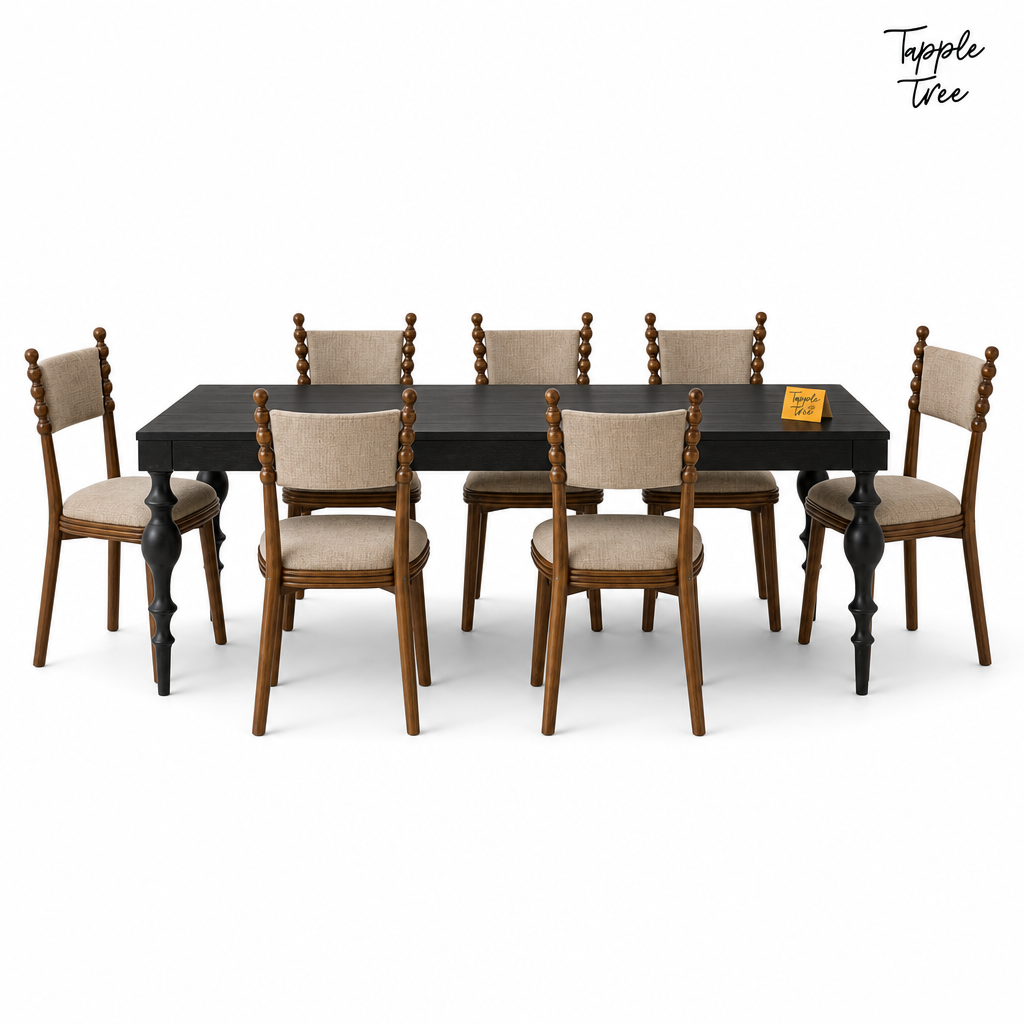 Spindle Two-Tone Dining Set — white side profile