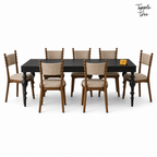 Spindle Two-Tone Dining Set — white side profile