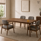 Indigo Stripe Sheesham Dining Set — lifestyle opposite angle