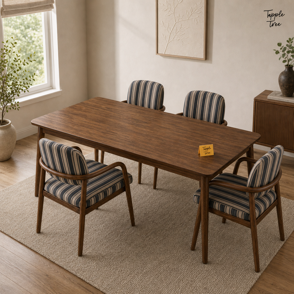 Indigo Stripe Sheesham Dining Set — lifestyle elevated