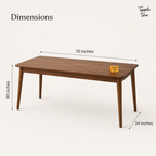 Indigo Stripe Sheesham Dining Set — dimensions