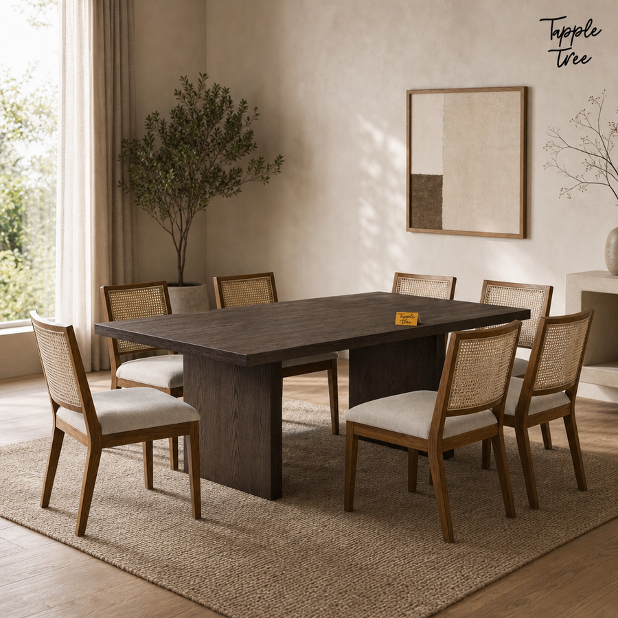 Ash Slab Dining Set — lifestyle hero