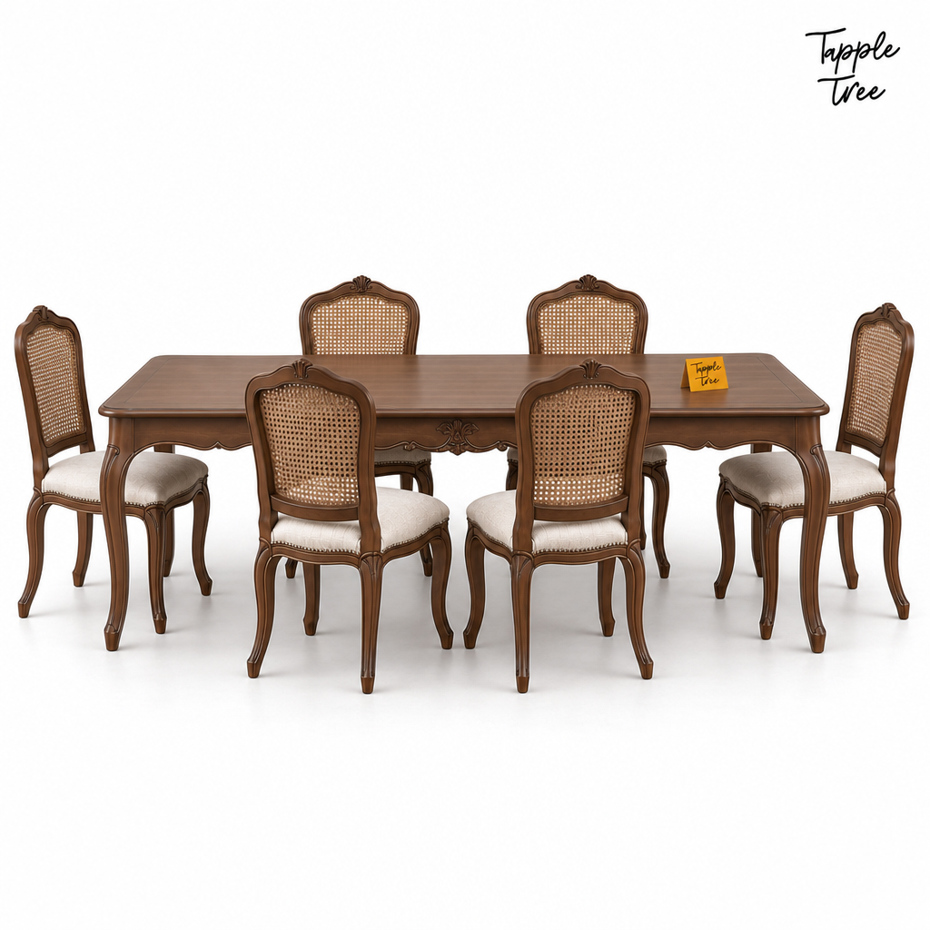 Cane Heritage Dining Set — white front