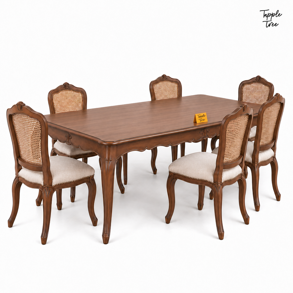 Cane Heritage Dining Set — white three quarter