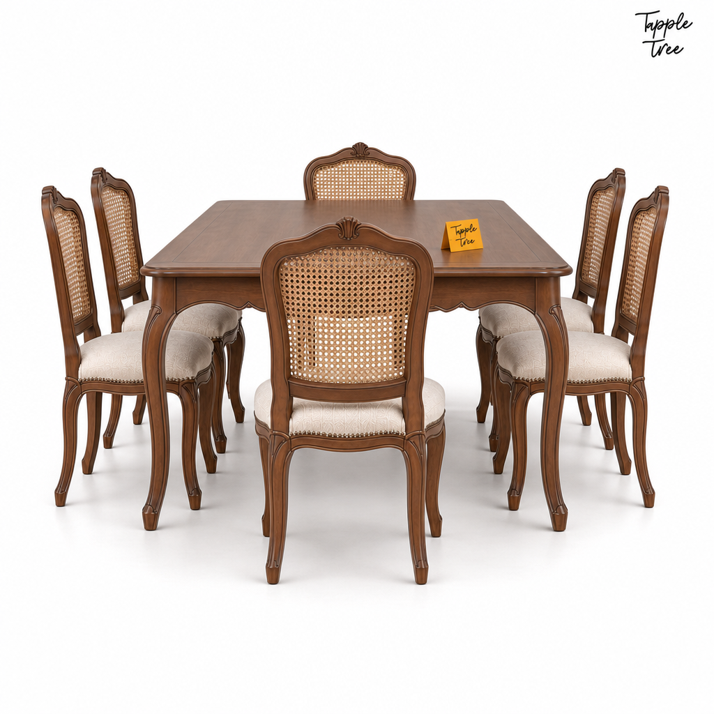 Cane Heritage Dining Set — white side profile