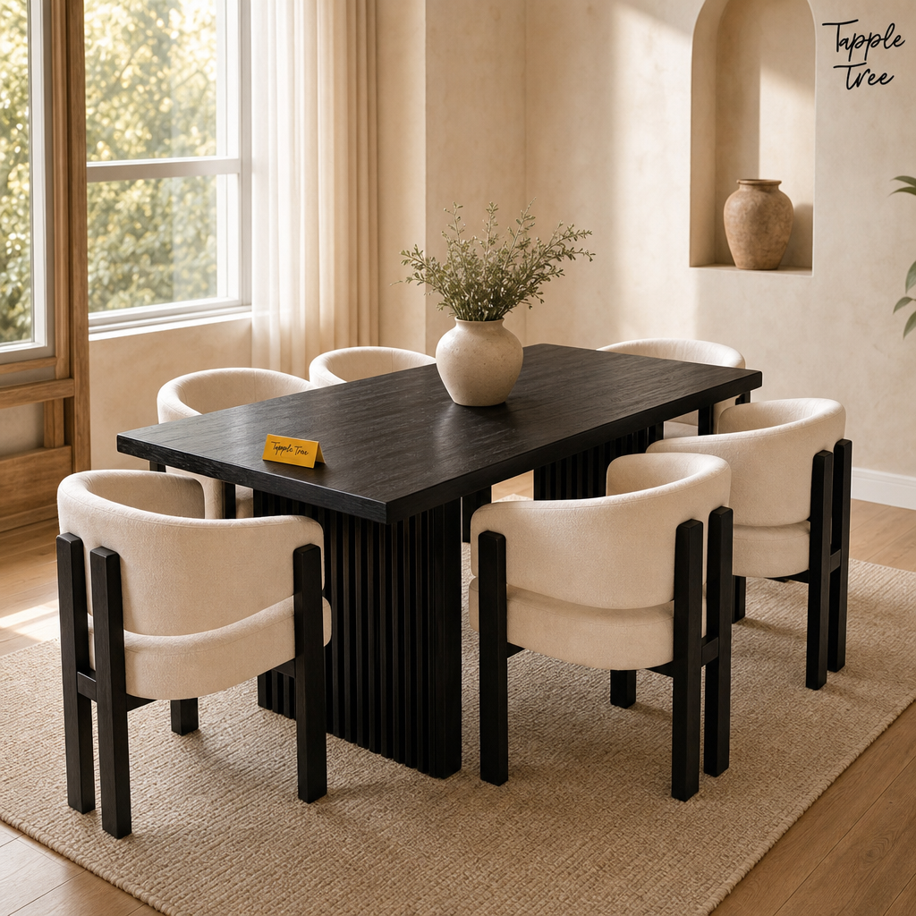 Noir Fluted Dining Set — lifestyle hero