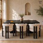 Noir Fluted Dining Set — lifestyle front