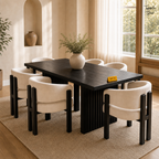 Noir Fluted Dining Set — lifestyle opposite angle
