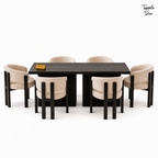 Noir Fluted Dining Set — white front