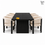Noir Fluted Dining Set — white side profile