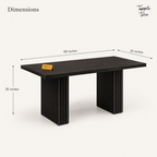 Noir Fluted Dining Set — dimensions